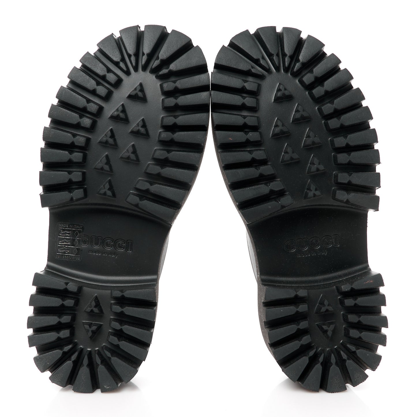 Rubber GG Monogram Perforated Elea Platform 55mm Lug Sole Sandals 36 Black