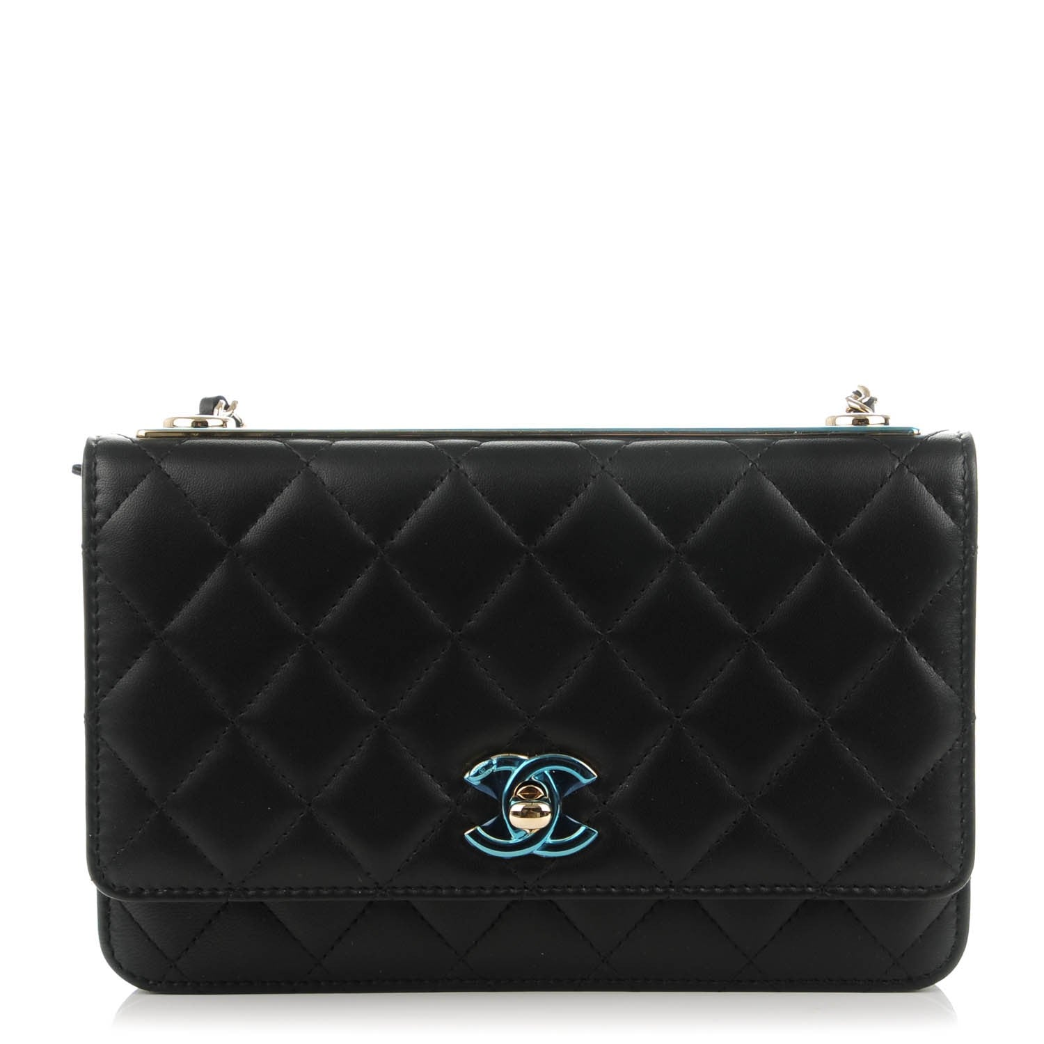 Chanel Lambskin Quilted Trendy CC Wallet On Chain WOC Black 1 of 9