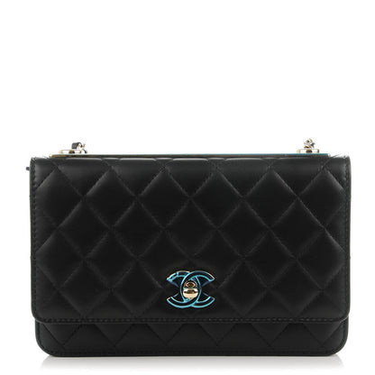 Chanel Lambskin Quilted Trendy CC Wallet On Chain WOC Black 1 of 9