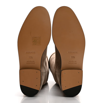 Hermes Suede Kelly Jumping Boots 35.5 Oak 5 of 9