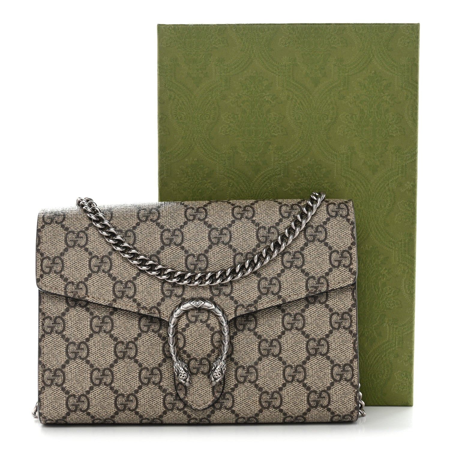 Gucci GG Supreme Monogram Mini Dionysus Chain Wallet Beige Taupe 11 of 11