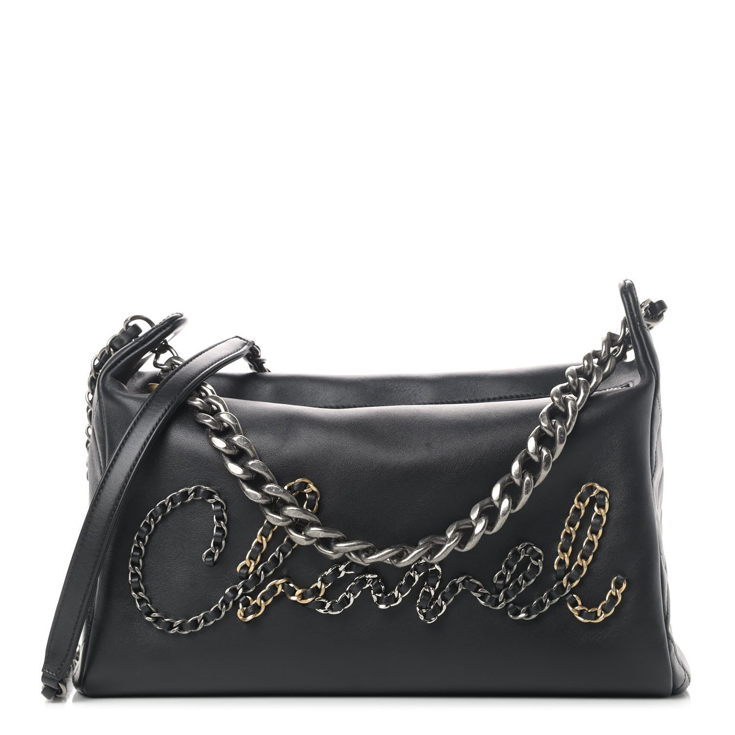 Chanel Calfskin Chain 20s Signature Hobo Black 1 of 4