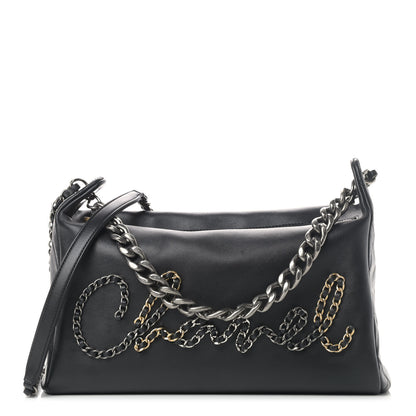 Chanel Calfskin Chain 20s Signature Hobo Black 1 of 4