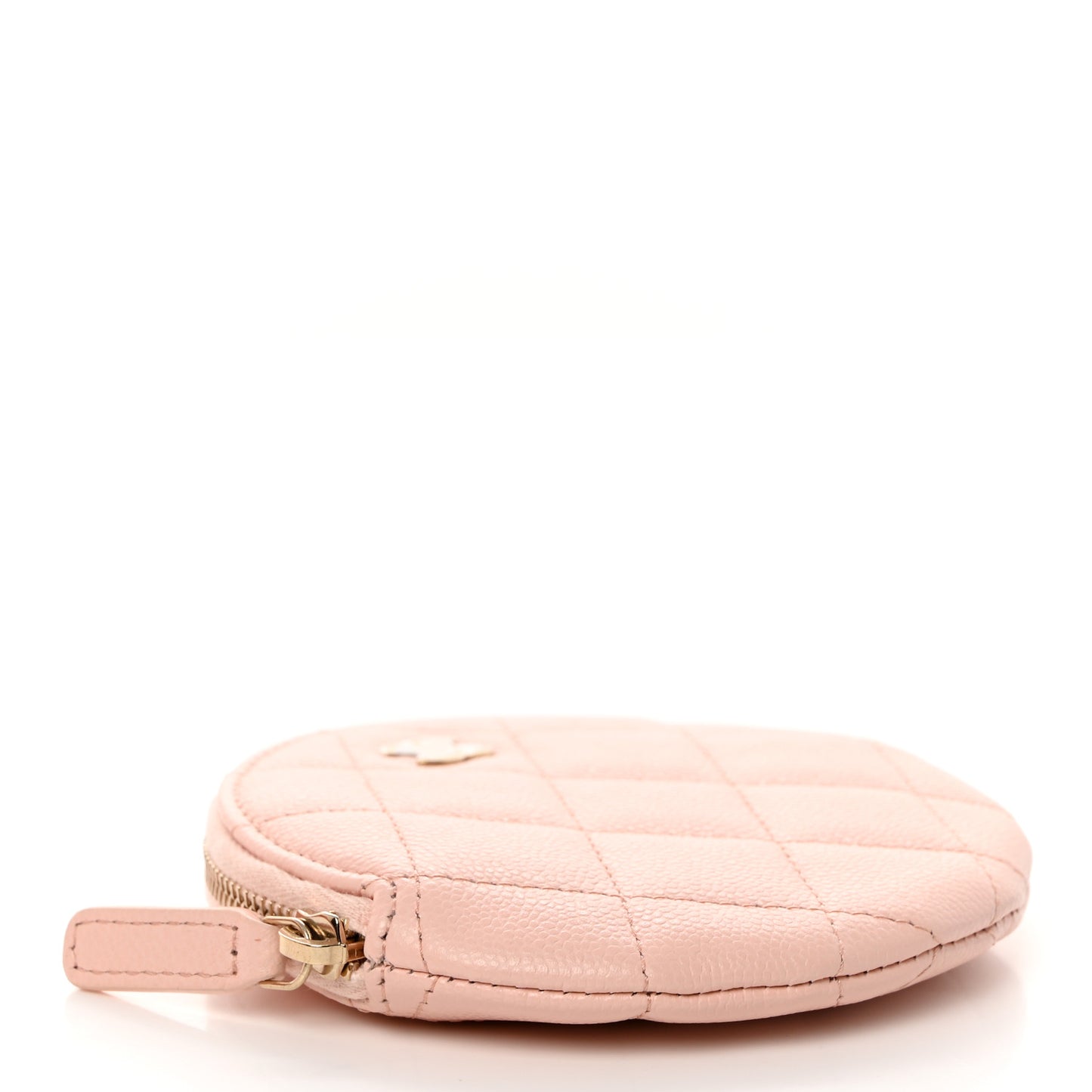 Caviar Quilted Zip Around Coin Purse Light Pink