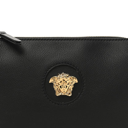 Versace Grained Calfskin Medusa Shoulder Bag Black 7 of 9