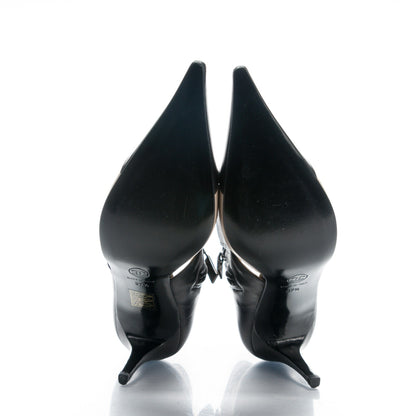 Chanel Lambskin Cap Toe Open Short Boots 37.5 Beige Black 5 of 8
