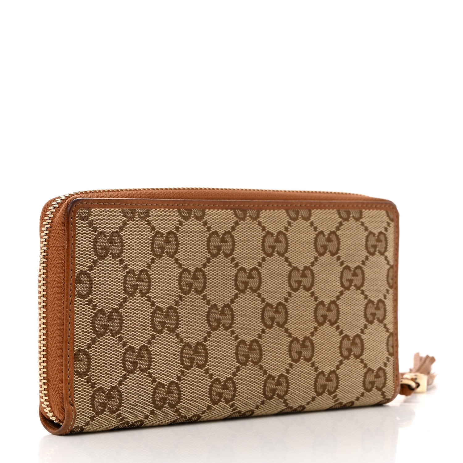 Gucci GG Monogram GG Zip Around Wallet Beige Ebony Tabacco 3 of 7