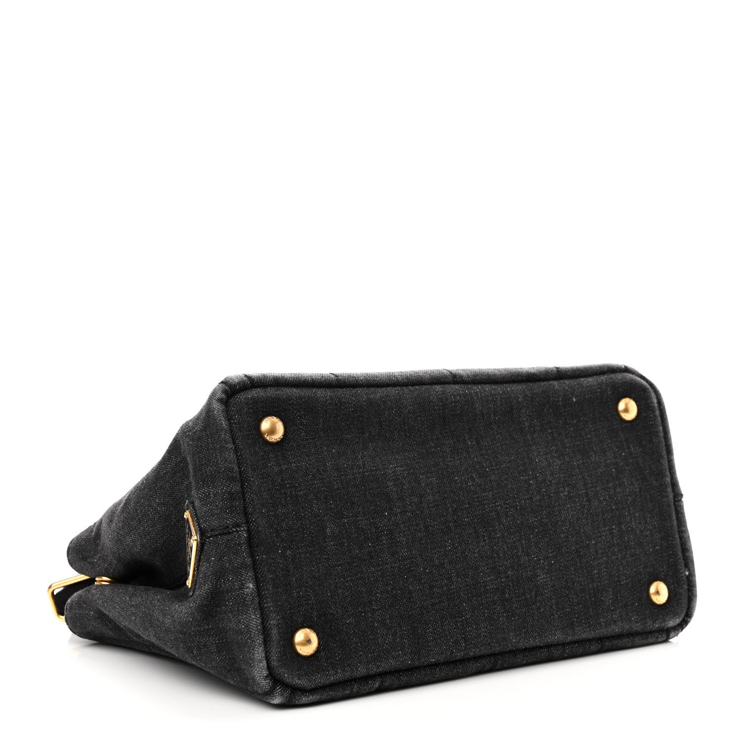 Prada Denim Small Logo Tote Black 4 of 10