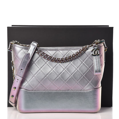 Chanel Iridescent Lambskin Calfskin Quilted Medium Gabrielle Hobo Light Purple 9 of 9