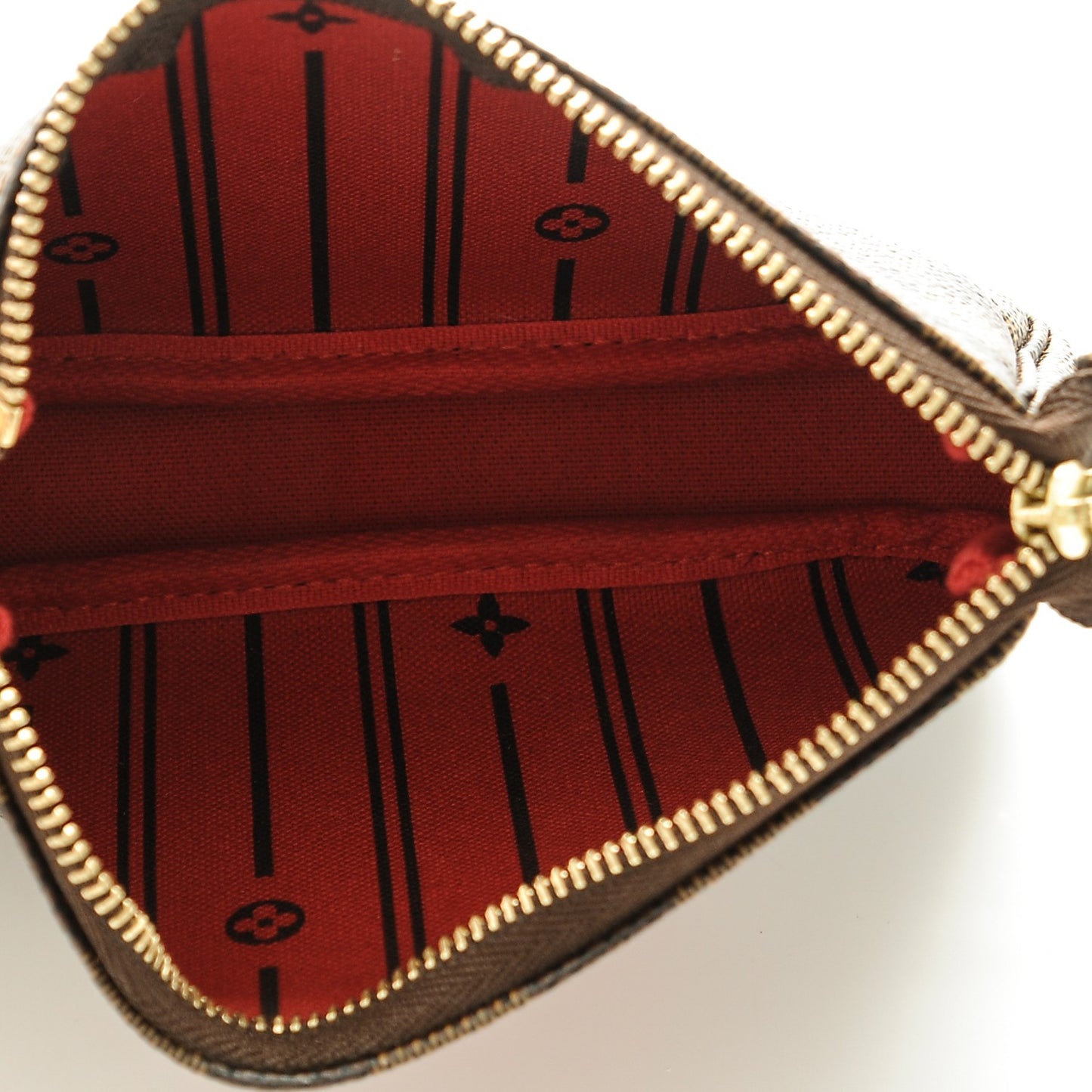 Damier Ebene Complice Trunks and Bags Mini Pochette Accessories Red