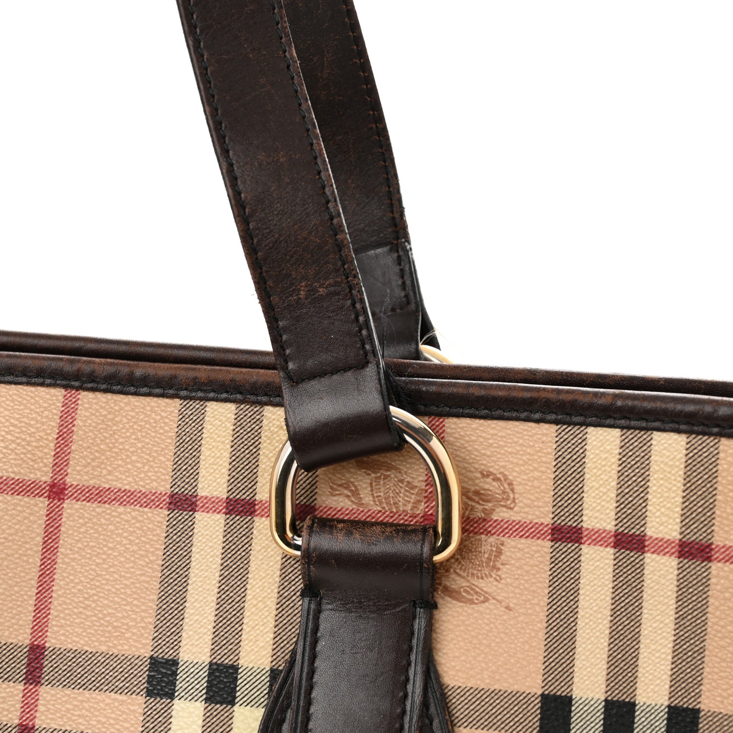 Burberry Haymarket Check Medium Regent Tote Chocolate 10 of 13
