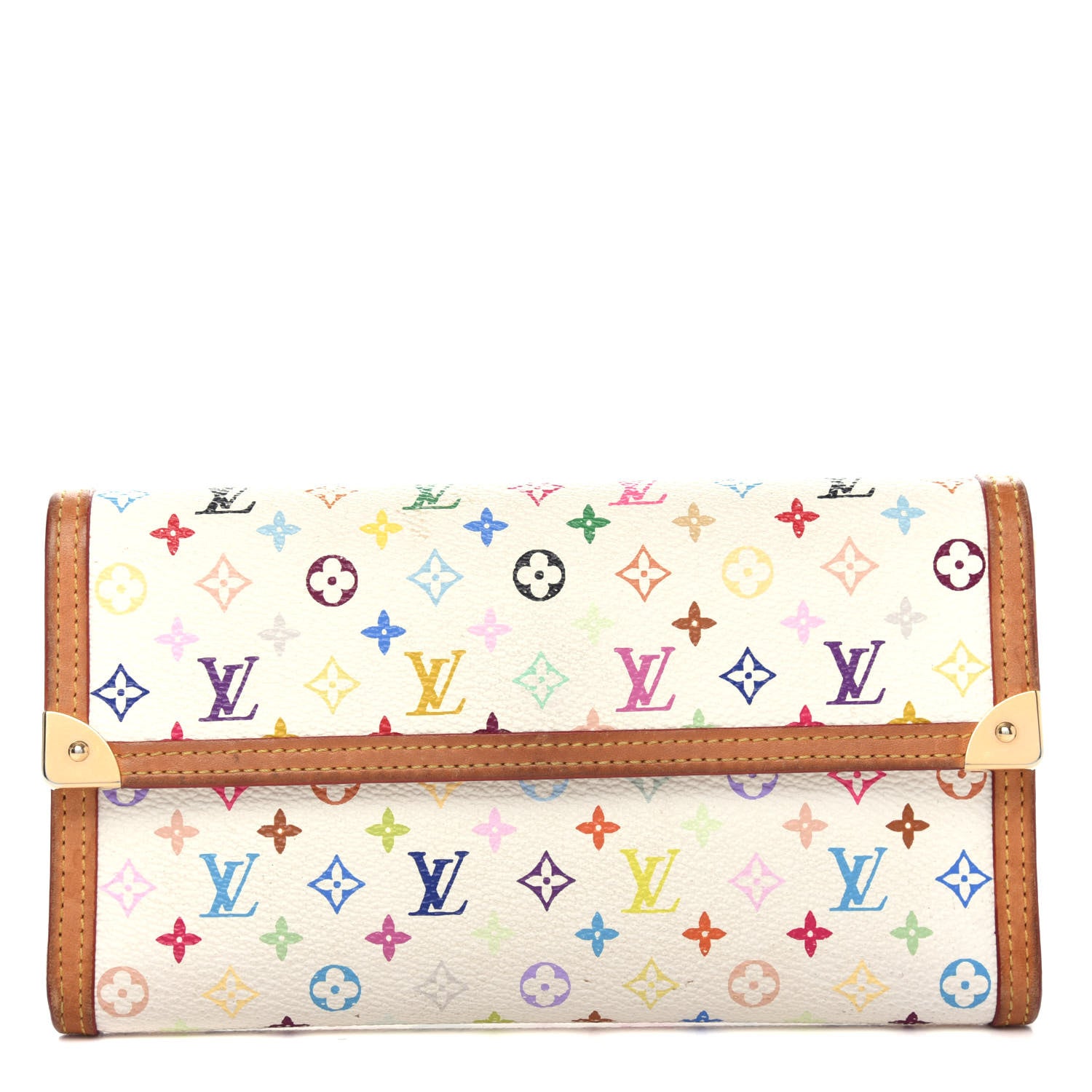 Louis Vuitton Monogram Multicolor Porte Tresor International Wallet White 1 of 6