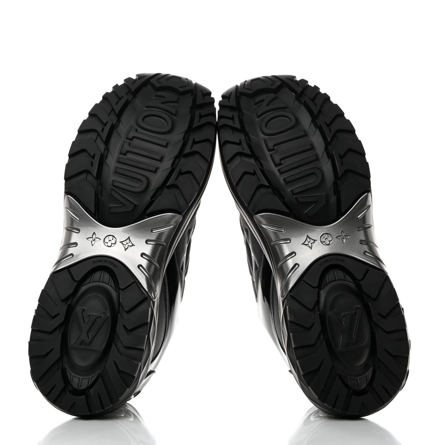 Louis Vuitton Monogram Discovery Lace Up Sneakers 9 Black Silver 5 of 8