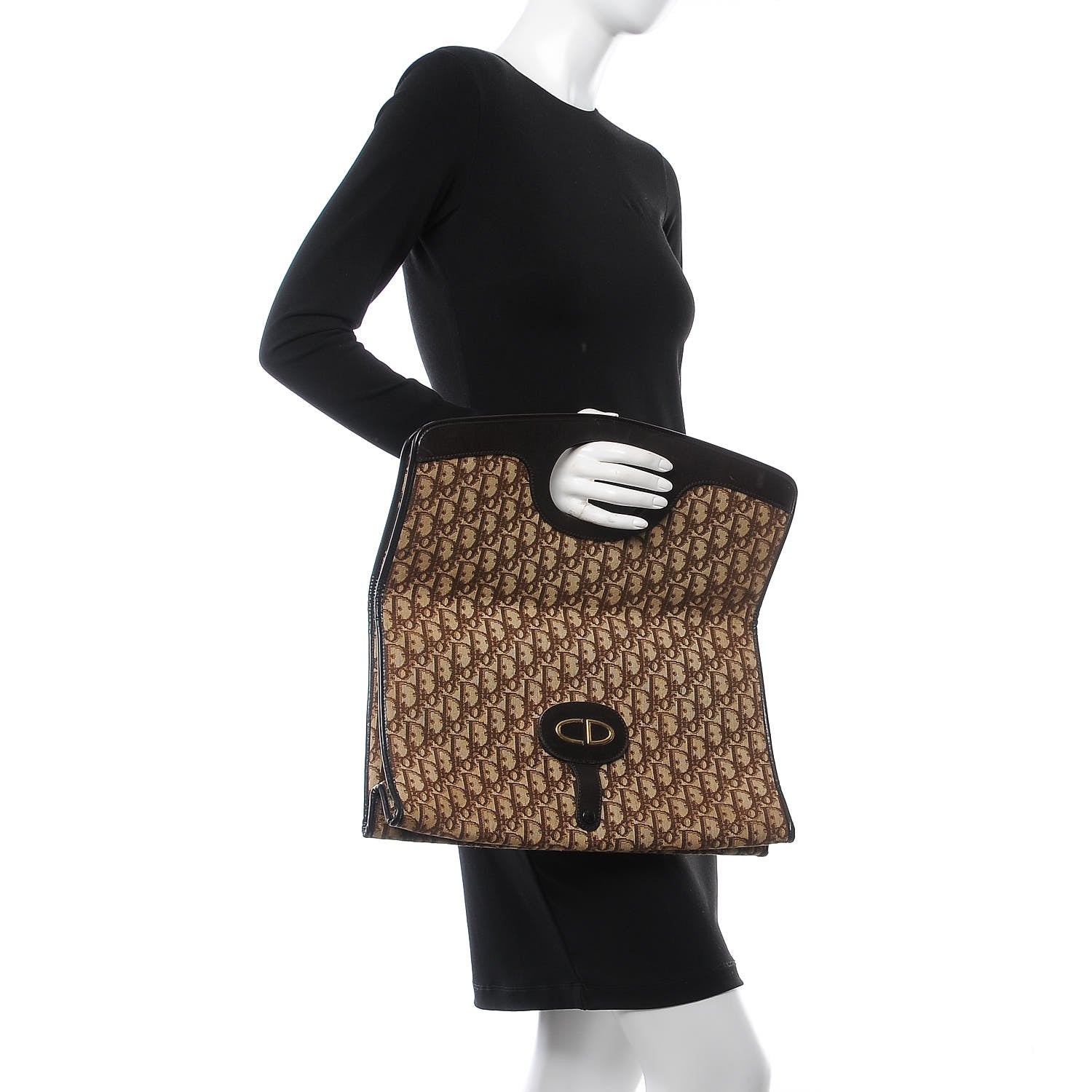 Christian Dior Monogram Fold Over Clutch Brown 2 of 8