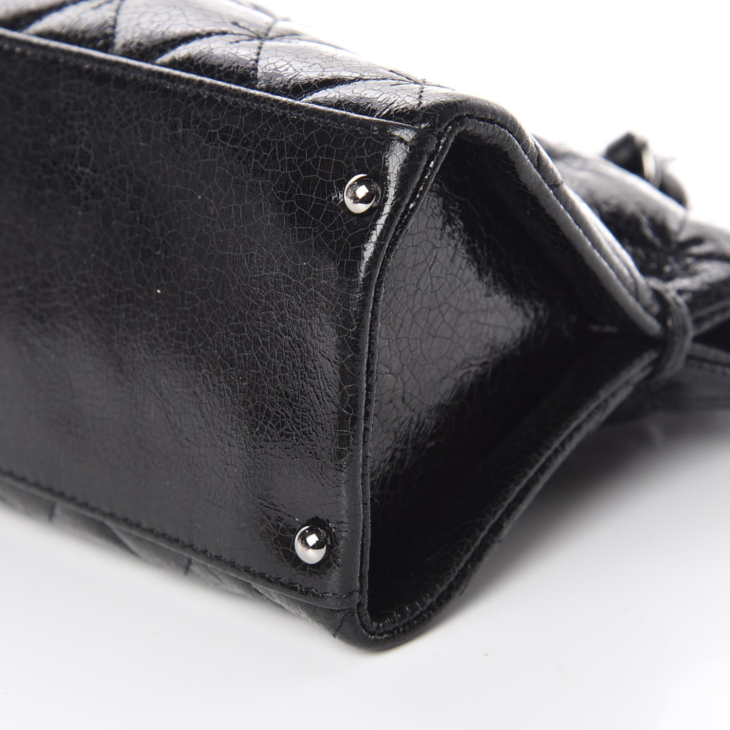 Chanel Glazed Crackled Calfskin Small Reissue Tote Black 9 of 10