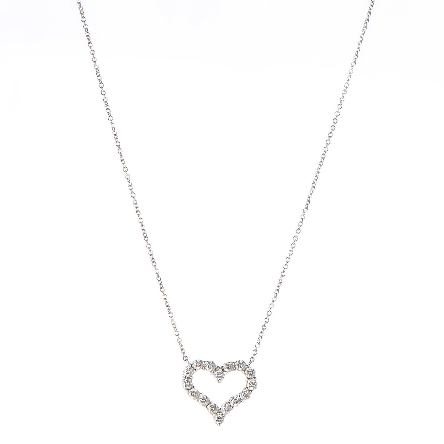 Platinum Diamond Small Heart Pendant Necklace