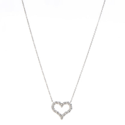 Tiffany Platinum Diamond Small Heart Pendant Necklace 1 of 6