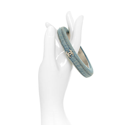 Chanel Denim CC Narrow Bangle M Blue 2 of 5