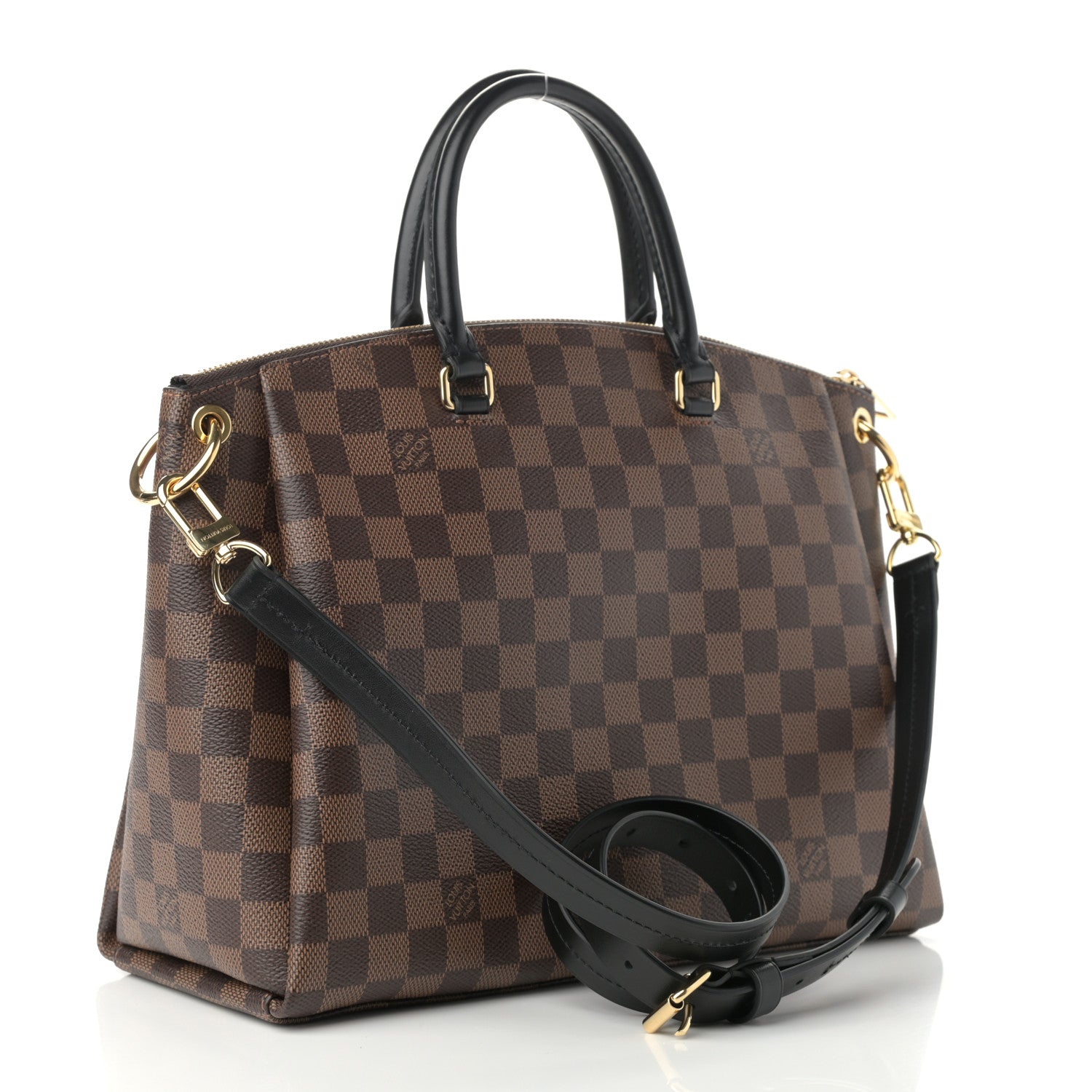 Louis Vuitton Damier Ebene Odeon Tote MM Black 2 of 9