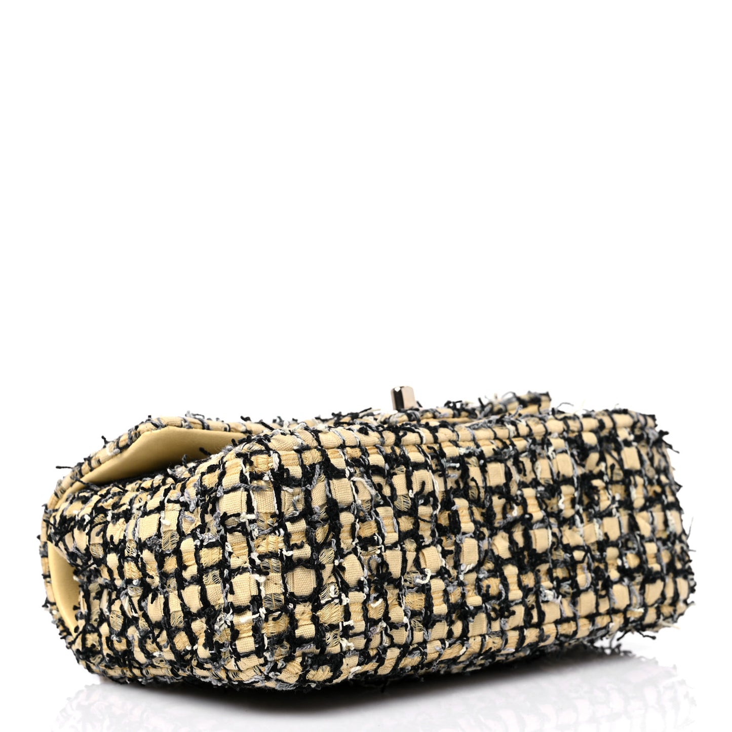Tweed Quilted Mini Rectangular Flap Yellow Black