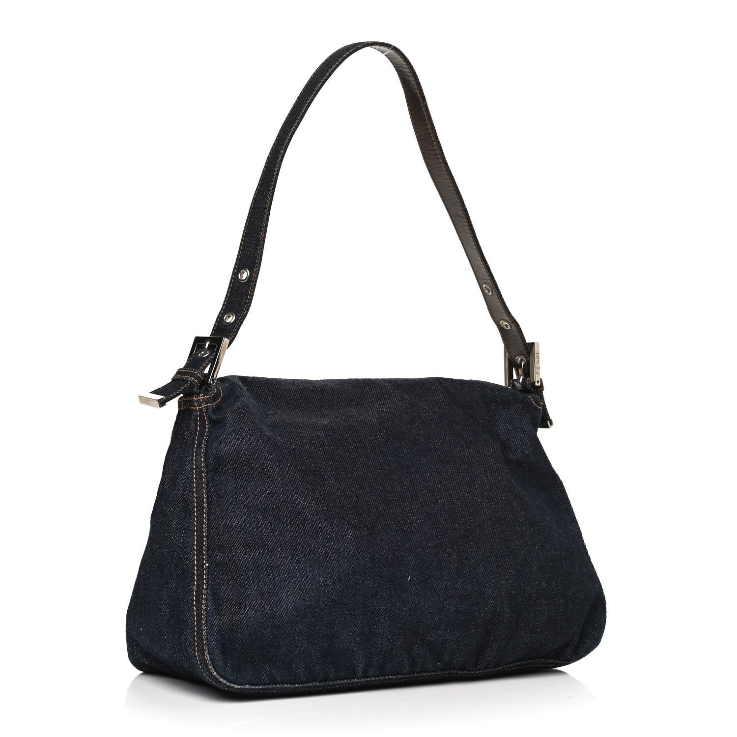 Fendi Denim Mama Baguette Blue 3 of 12