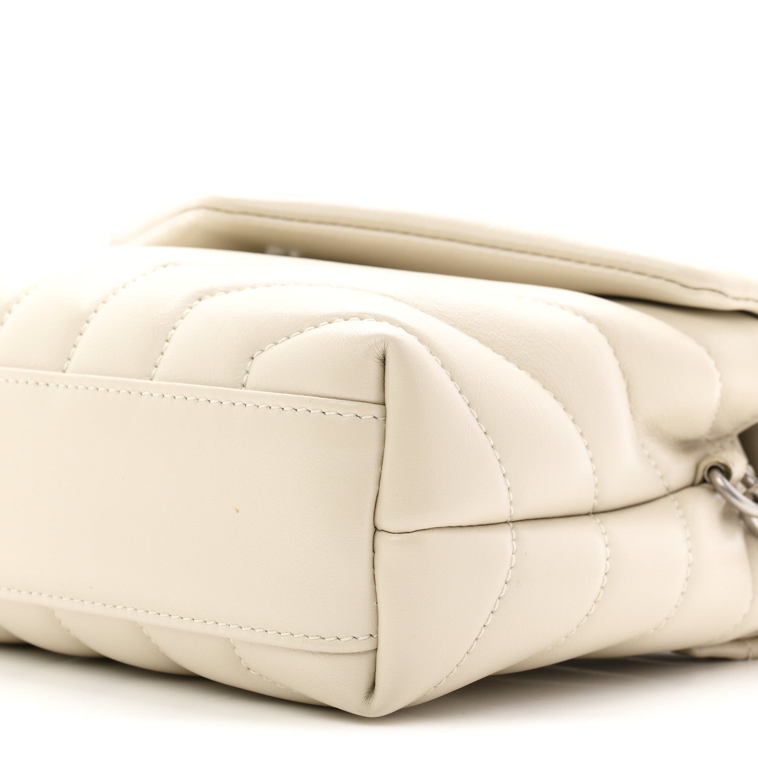 Saint Laurent Calfskin Y Quilted Monogram Toy Loulou Satchel Ivory 10 of 11