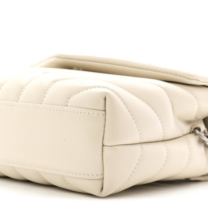 Saint Laurent Calfskin Y Quilted Monogram Toy Loulou Satchel Ivory 10 of 11