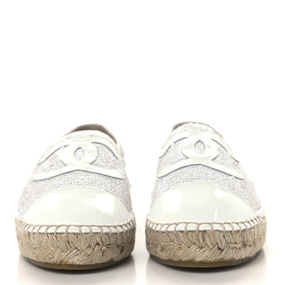 Chanel Patent Sequin CC Espadrilles 40 White 3 of 9