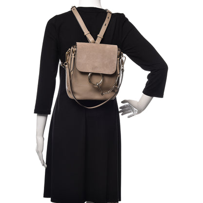Chloe Suede Calfskin Small Faye Backpack Motty Grey 2 of 14