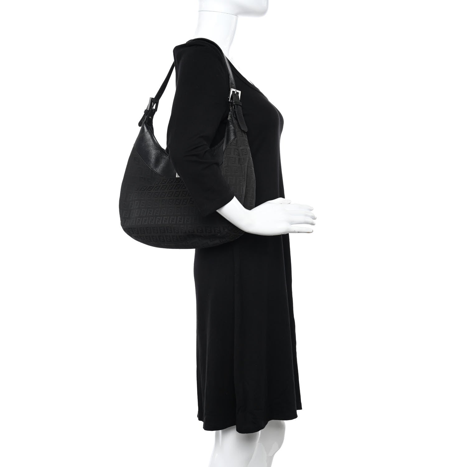 Fendi Zucchino Clip Hobo Black 2 of 13