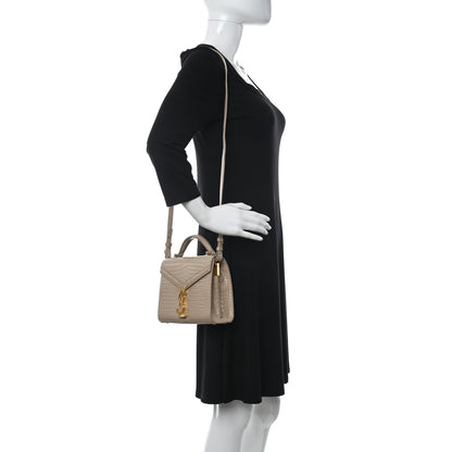 Saint Laurent Crocodile Embossed Mini Classic Monogram Cassandra Top Handle Nude 2 of 10