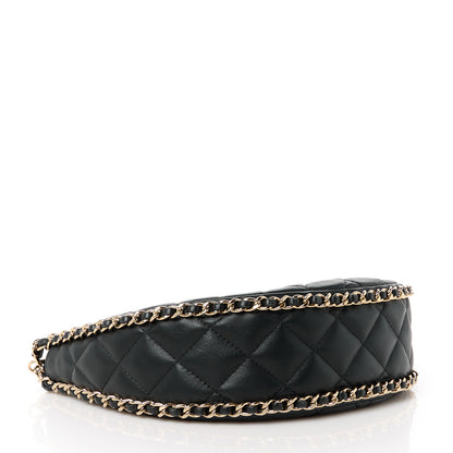 Chanel Lambskin Quilted Chain Around Hobo Black 4 of 11