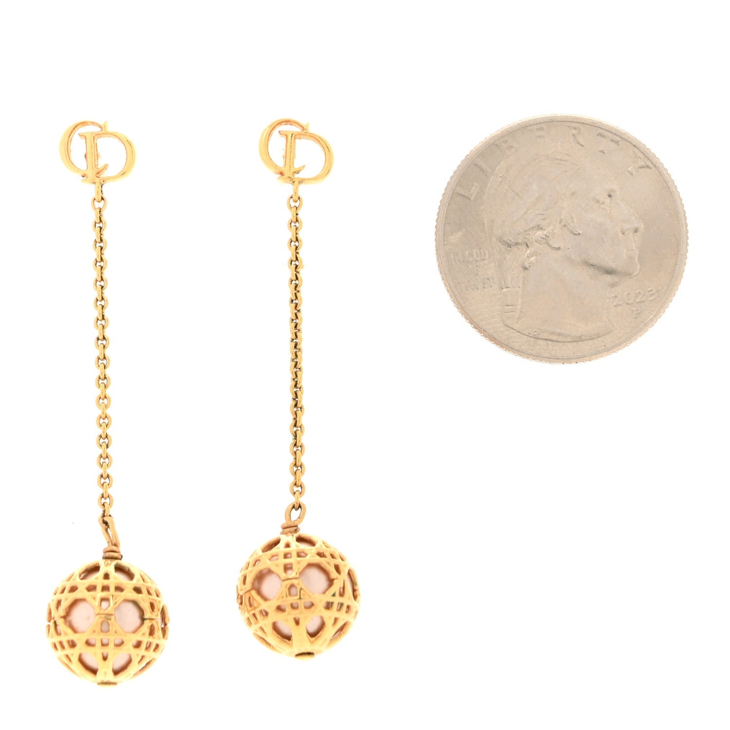 Christian Dior Pearl Secret Cannage Mise En Dior Tribales Dangle Earrings Gold 2 of 3