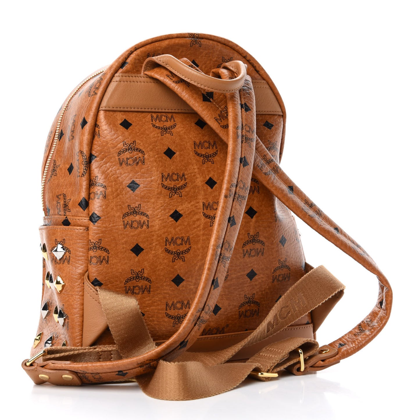 Visetos Studded Small Stark Backpack Cognac