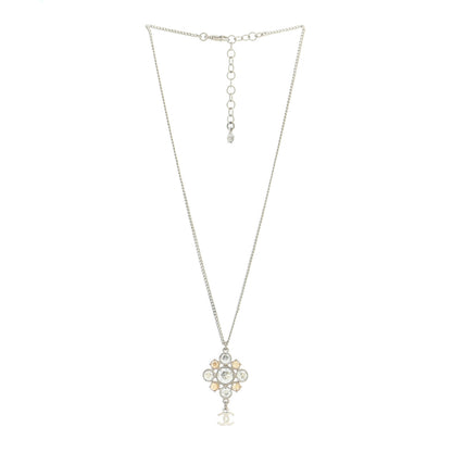 Chanel Crystal CC Drop Pendant Necklace Silver 3 of 6