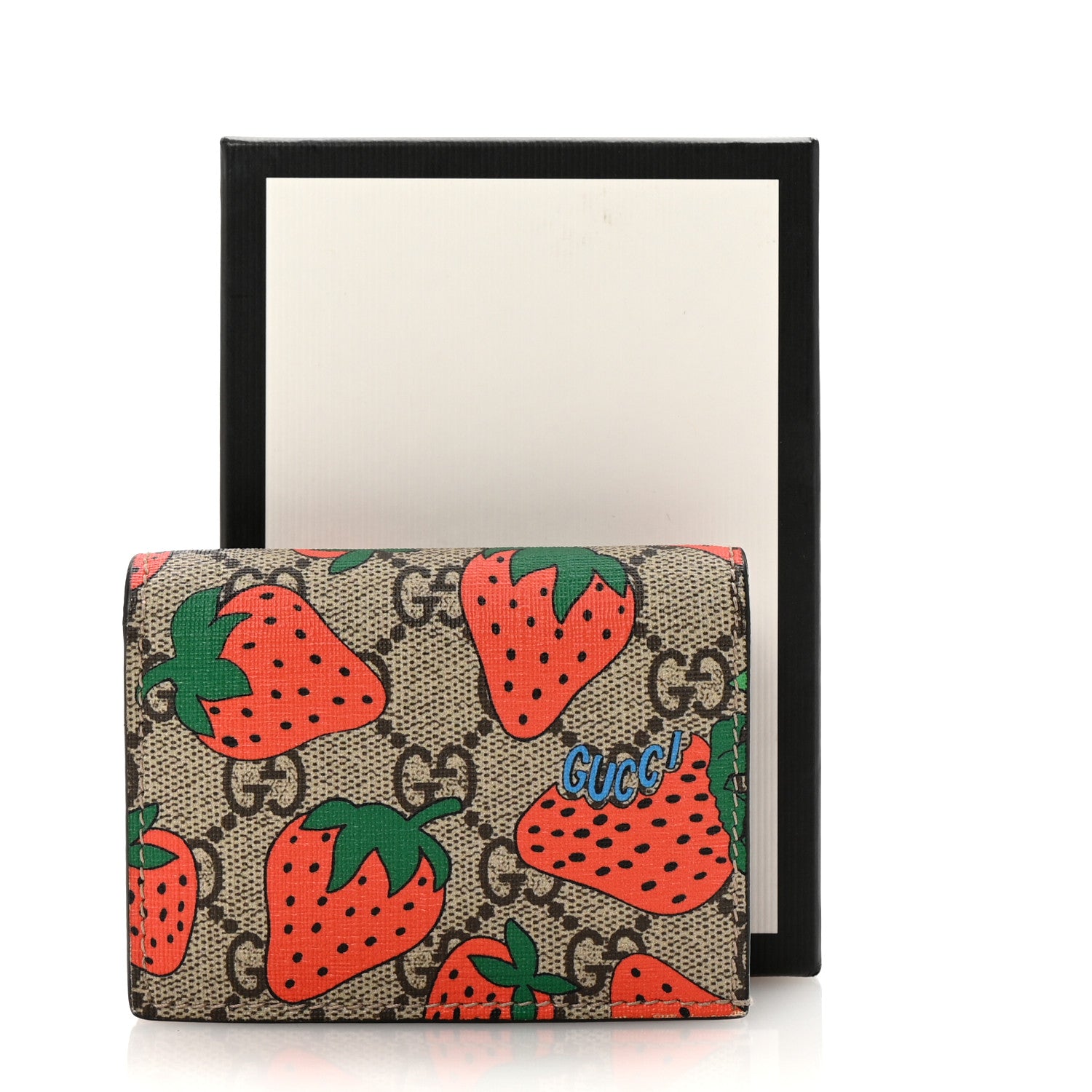 Gucci GG Supreme Monogram Strawberry Card Case 8 of 8