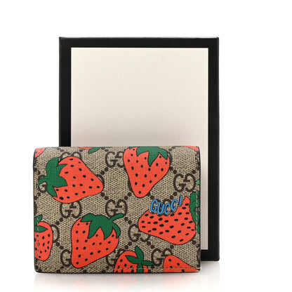 Gucci GG Supreme Monogram Strawberry Card Case 8 of 8