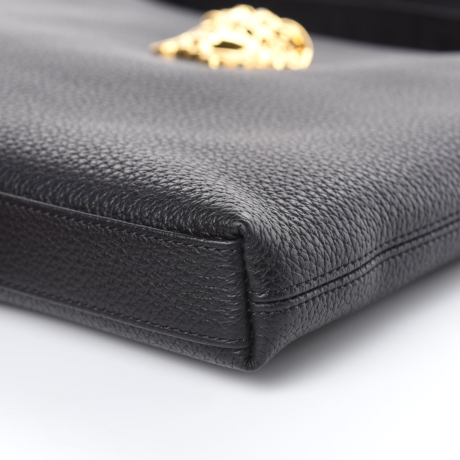 Versace Grained Calfskin Medusa Messenger Bag Black 7 of 8