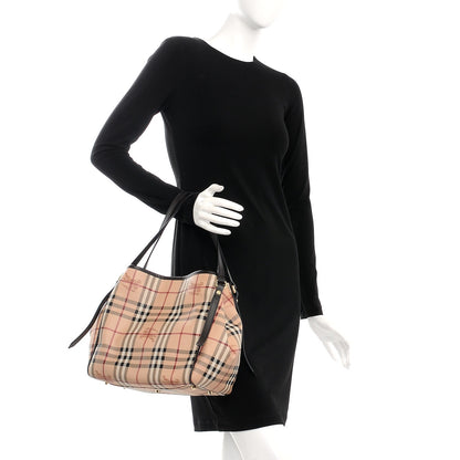 Burberry Haymarket Check Small Canterbury Tote Chocolate 2 of 11