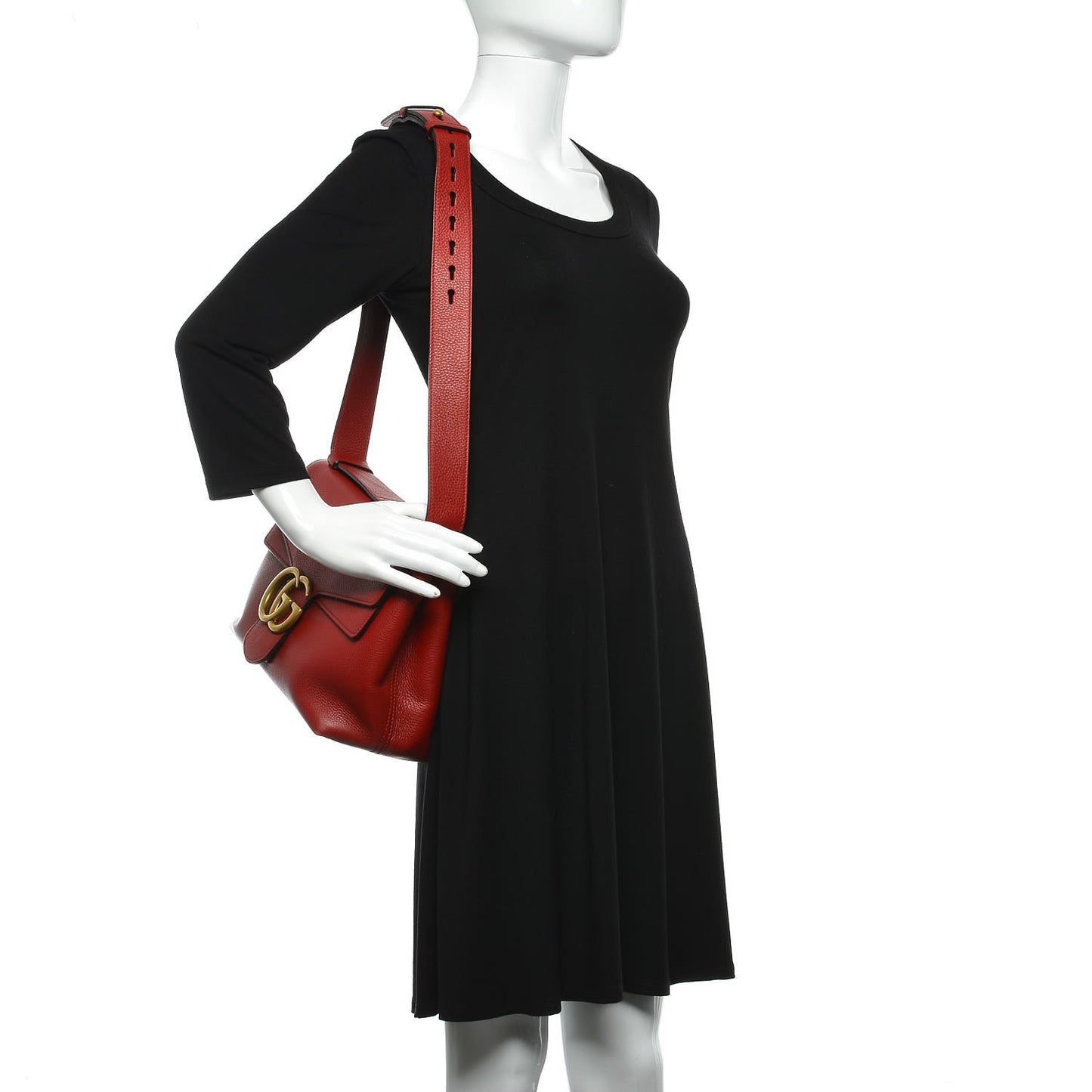 Cellarius Calfskin GG Marmont Shoulder Bag Vulcanic Red