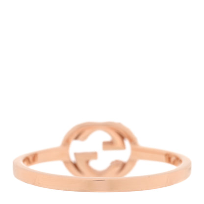 Gucci 18K Rose Gold Diamond Interlocking G Ring 52 6 3 of 4