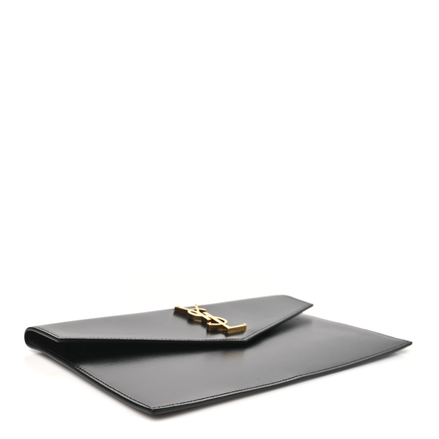 Saint Laurent Smooth Shiny Calfskin Monogram Uptown Pouch Black 4 of 8