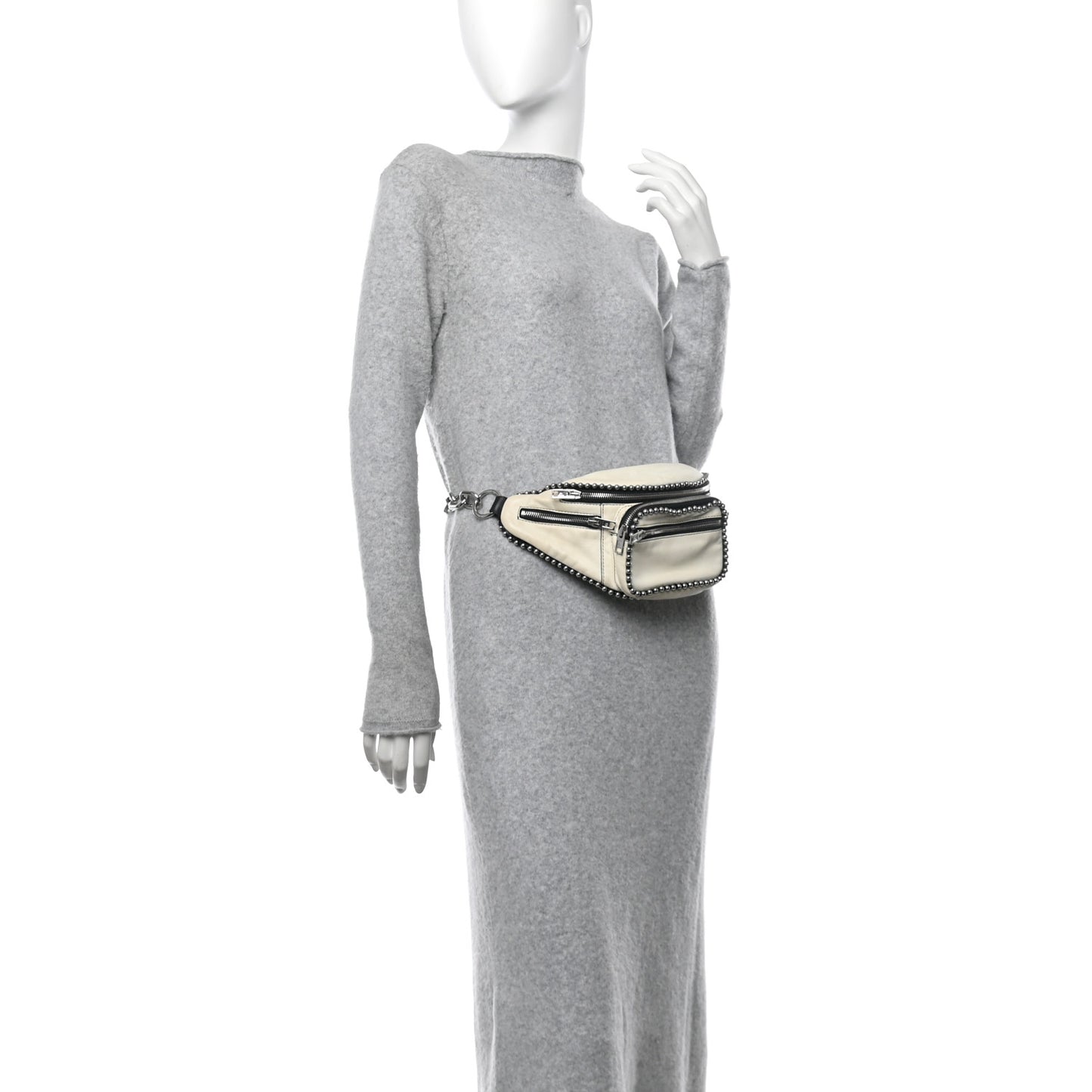 Lambskin Attica Studded Belt Bag White