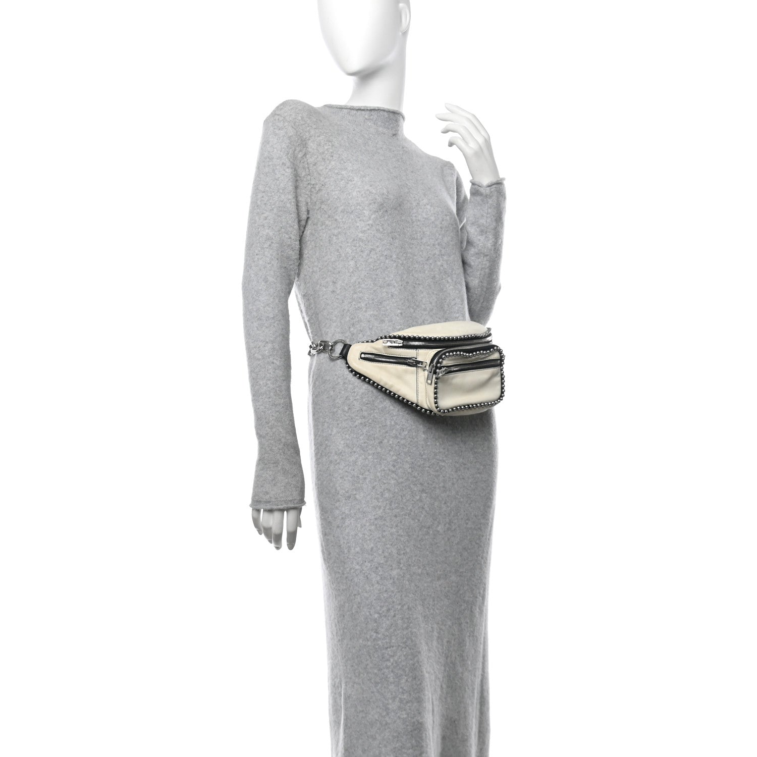Alexander Wang Lambskin Attica Studded Belt Bag White 1 of 12
