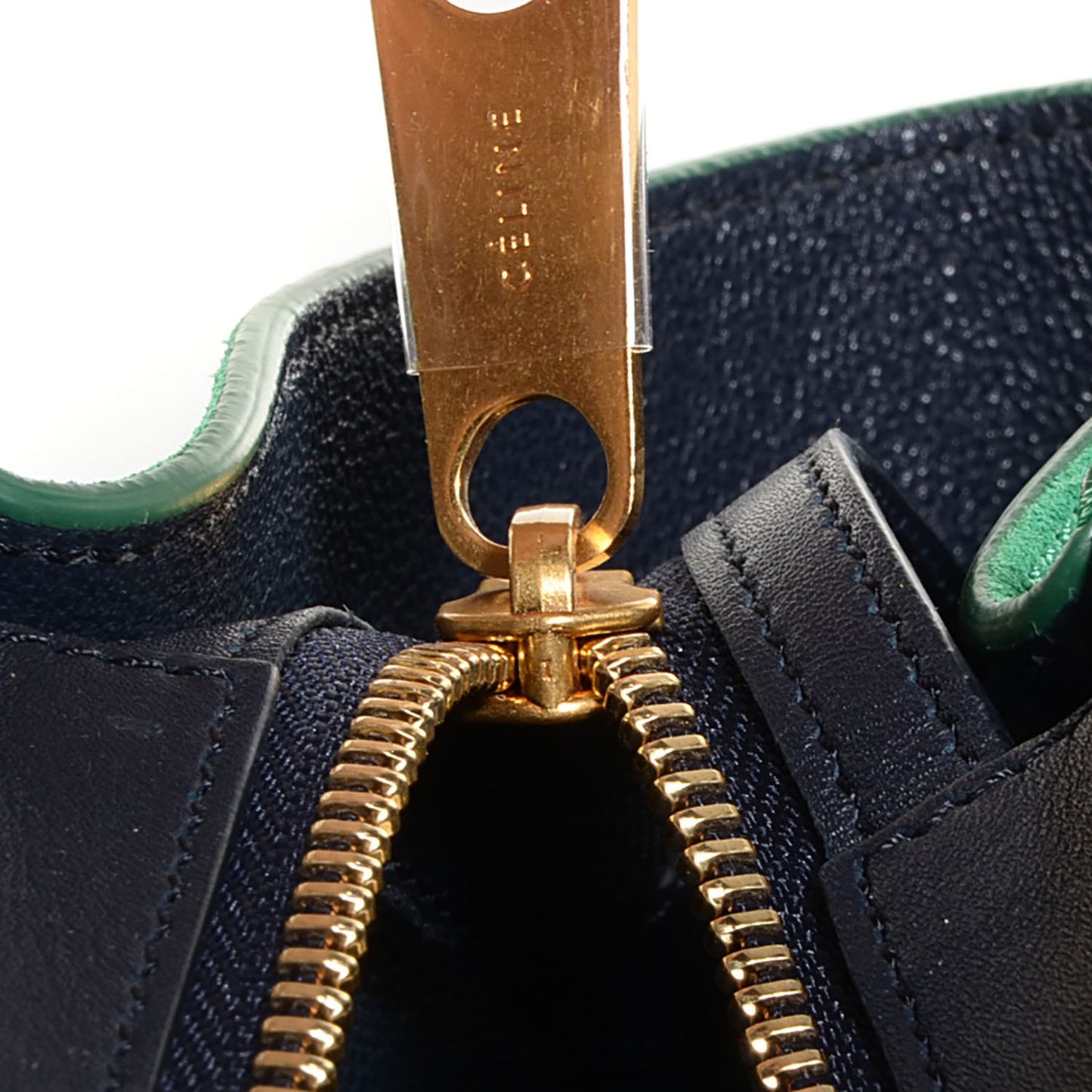 Smooth Calfskin Suede Small Bi-Color Trapeze Palm