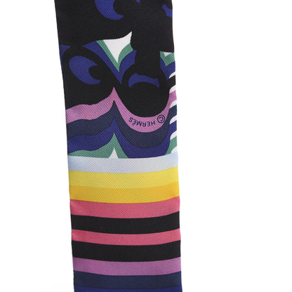 Hermes Silk Brides De Gala Shadow Twilly Black Jaune Multicolor 3 of 4