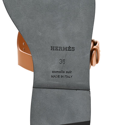 Hermes Calfskin Perforated Hera Sandals 36 Naturel 6 of 9