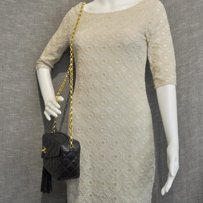 Chanel Quilted Lambskin Small Tassel Camera Case Black 2 of 11