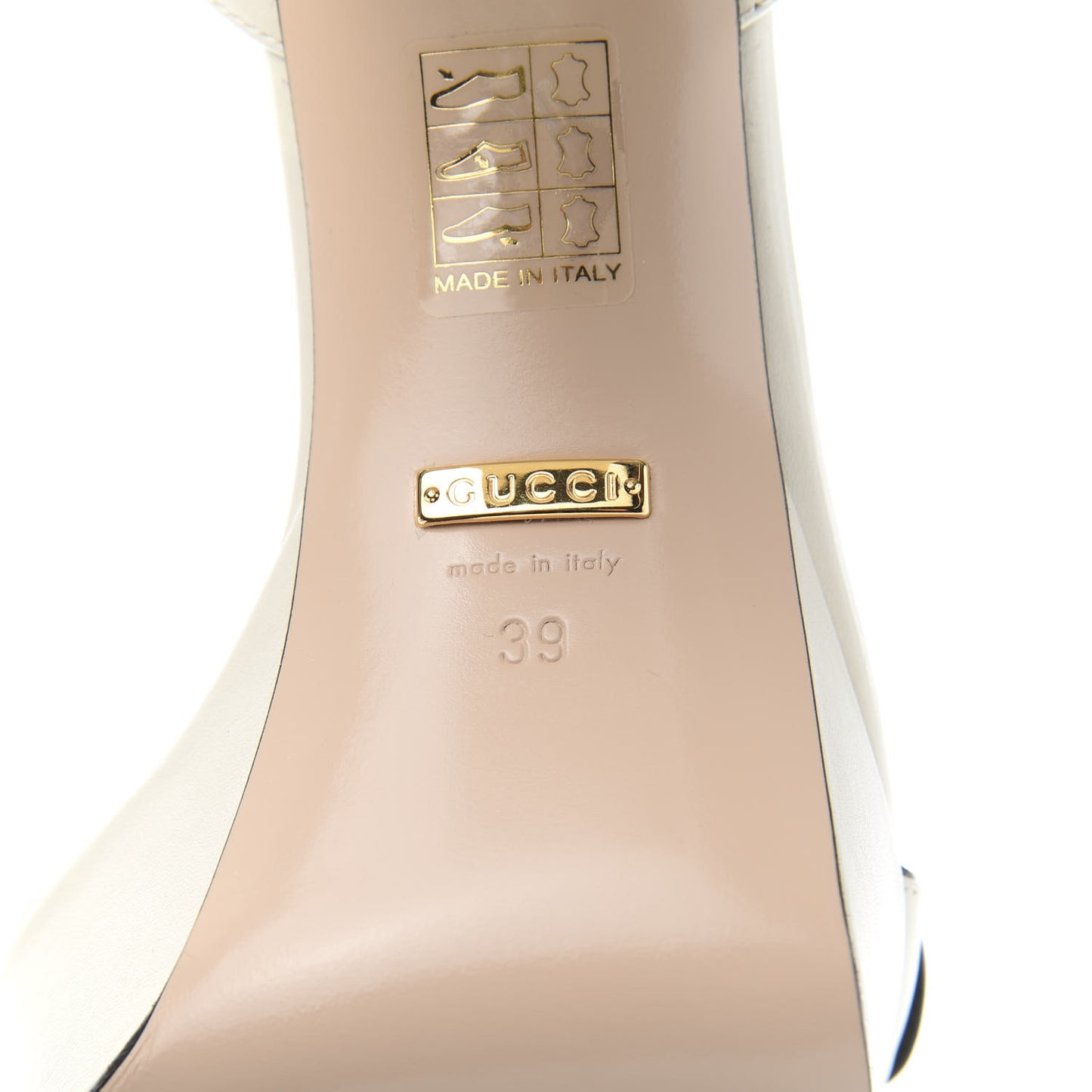 Calfskin GG Marmont Ankle Wrap 30/85mm Platform Sandals 39 Mystic White