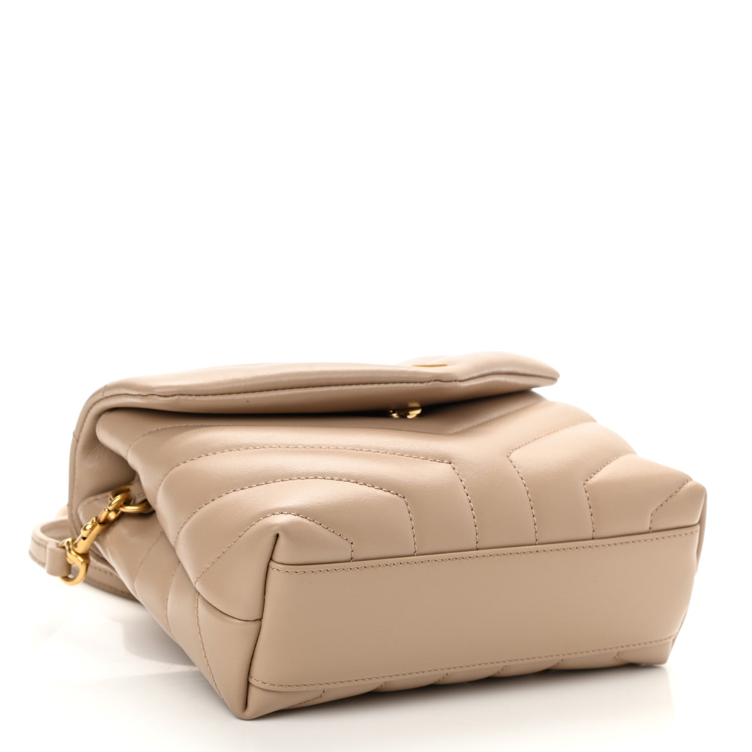 Saint Laurent Calfskin Y Quilted Monogram Toy Loulou Crossbody Bag Dark Beige 4 of 9